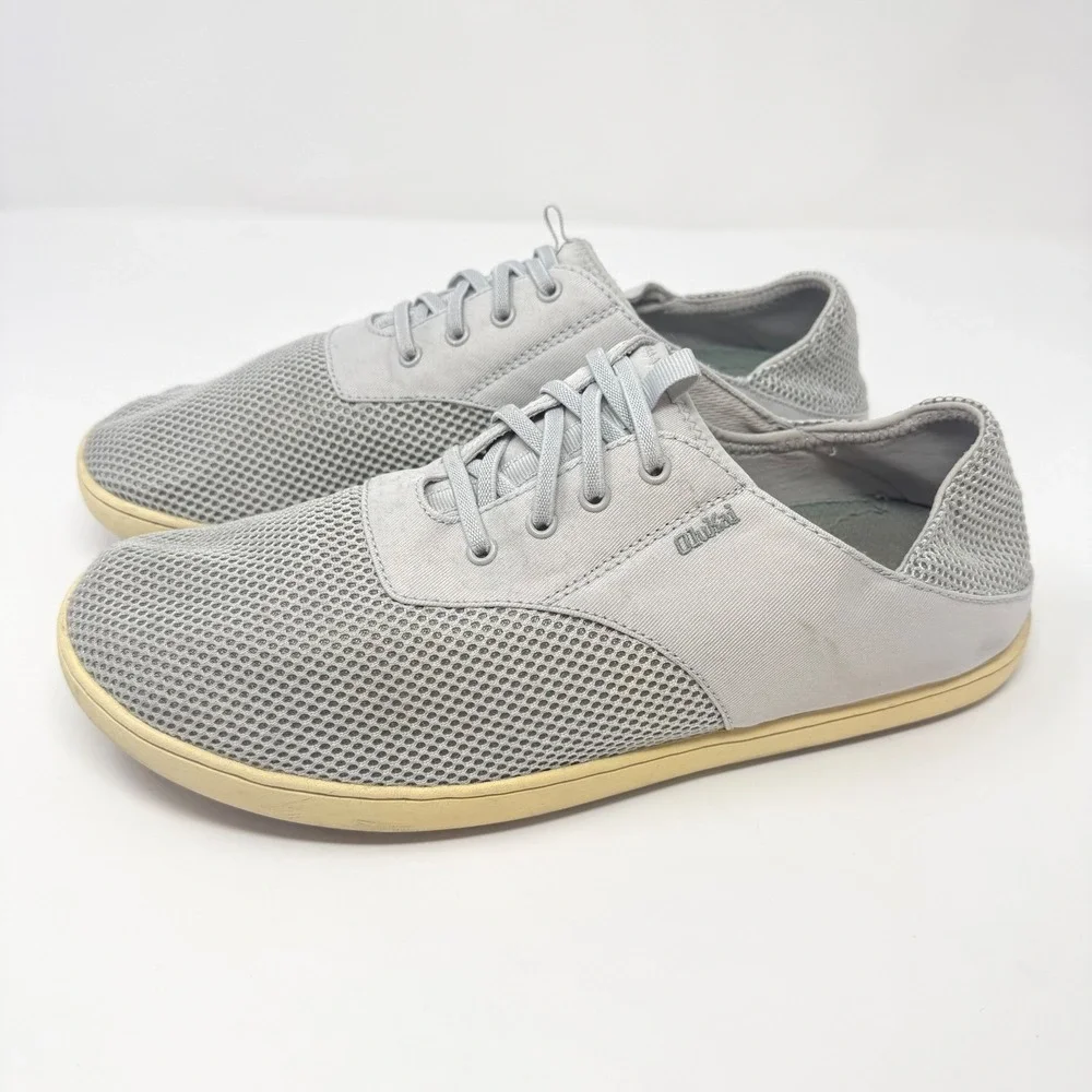 OluKai Nohea Moku Mens Grey Mesh Boat Shoes Sneakers‎ 10283-7BDW Size 12